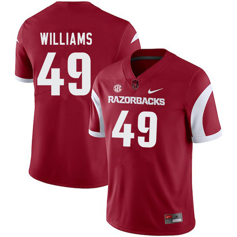 Men #49 McKinley Williams Arkansas Razorbacks College Football Jerseys-Cardinal